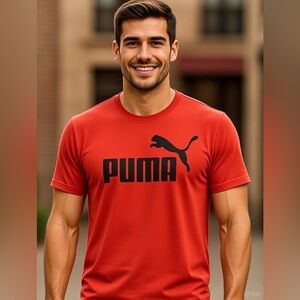 Puma Bold Red Tee with Black Logo